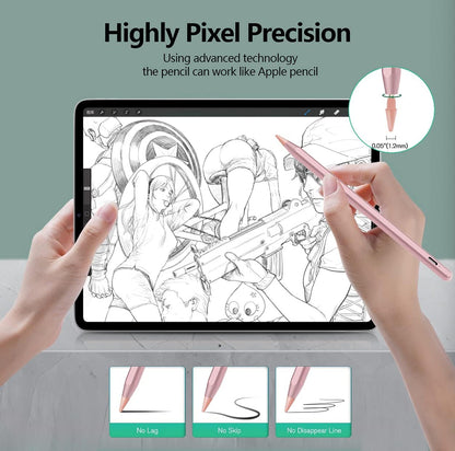 2nd Gen Pencil for iPad 2018-2024, 0.5H Fast Charging, Tilt Sensitivity Palm Rejection Stylus Pen (for iPad Air 3/4/5, iPad Mini, iPad 6/7/8/9/10, iPad Pro 11in 1/2/3/4, iPad Pro 12.9in 3/4/5/6)