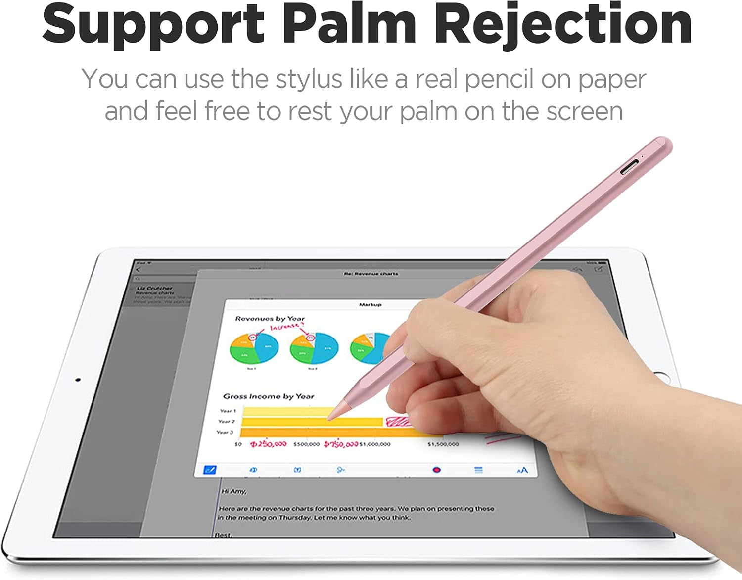 2nd Gen Pencil for iPad 2018-2024, 0.5H Fast Charging, Tilt Sensitivity Palm Rejection Stylus Pen (for iPad Air 3/4/5, iPad Mini, iPad 6/7/8/9/10, iPad Pro 11in 1/2/3/4, iPad Pro 12.9in 3/4/5/6)