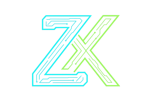2D techno-style letter z with letter x crossing into it