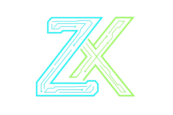 2D techno-style letter z with letter x crossing into it