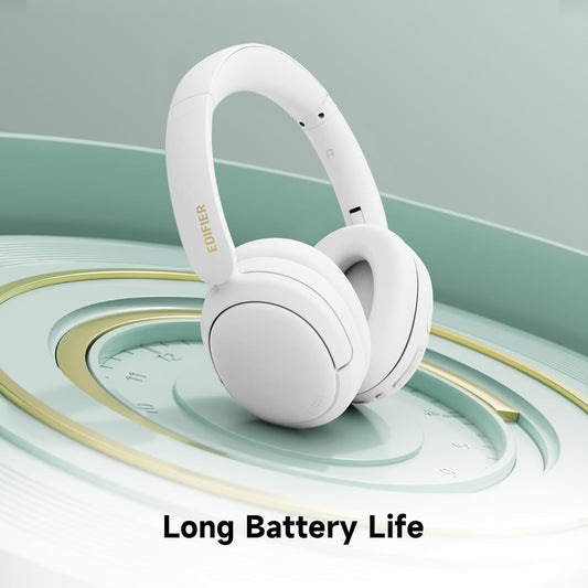 W800BT SE Wireless Over-Ear Bluetooth 5.4 Headphones - AI Call Noise Cancellation - 45H Playtime - Fast Charging - Dual Device- Game Mode - Foldable - White