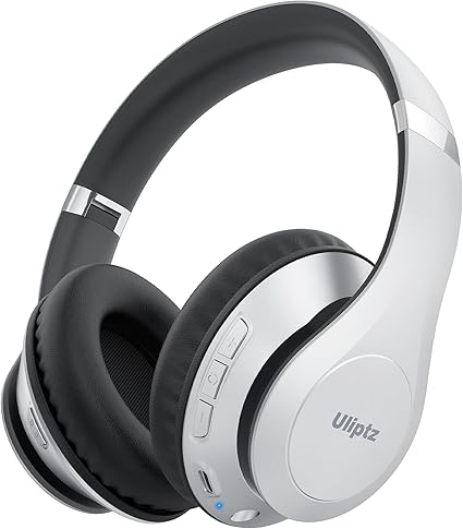 Wireless Bluetooth Headphones, 65H Playtime, 6 EQ Sound Modes with Microphone, Foldable Lightweight Bluetooth 5.3 Headphones (Silver)